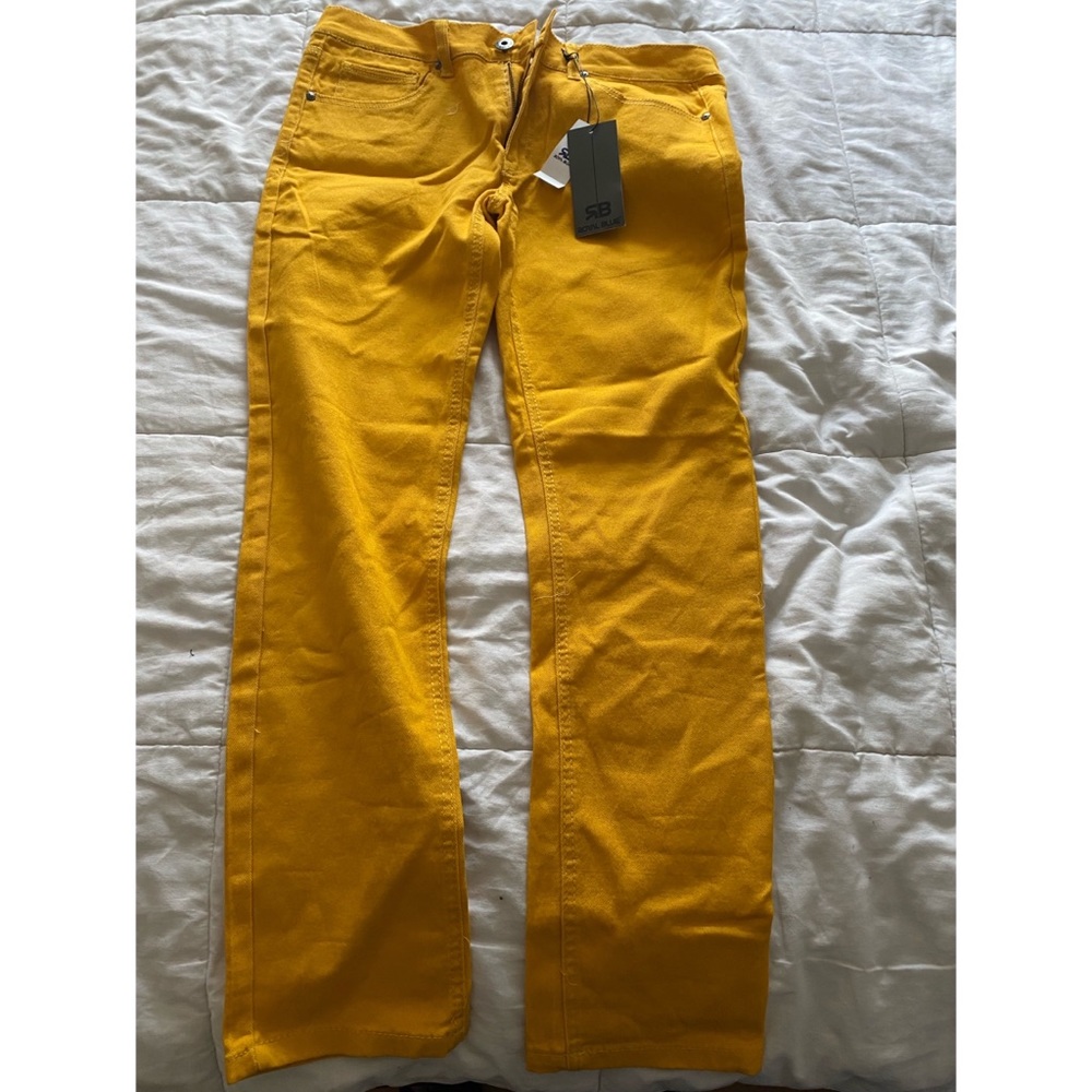 Mens NWT Skinny Fit Stretch Jeans Mustard Color